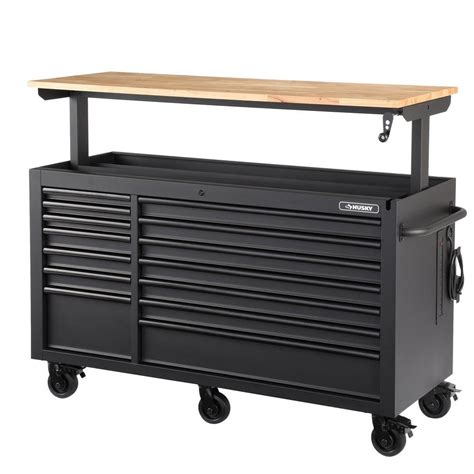 62 inch husky rolling workbench tool box with steel pegboard|husky duty workbench.